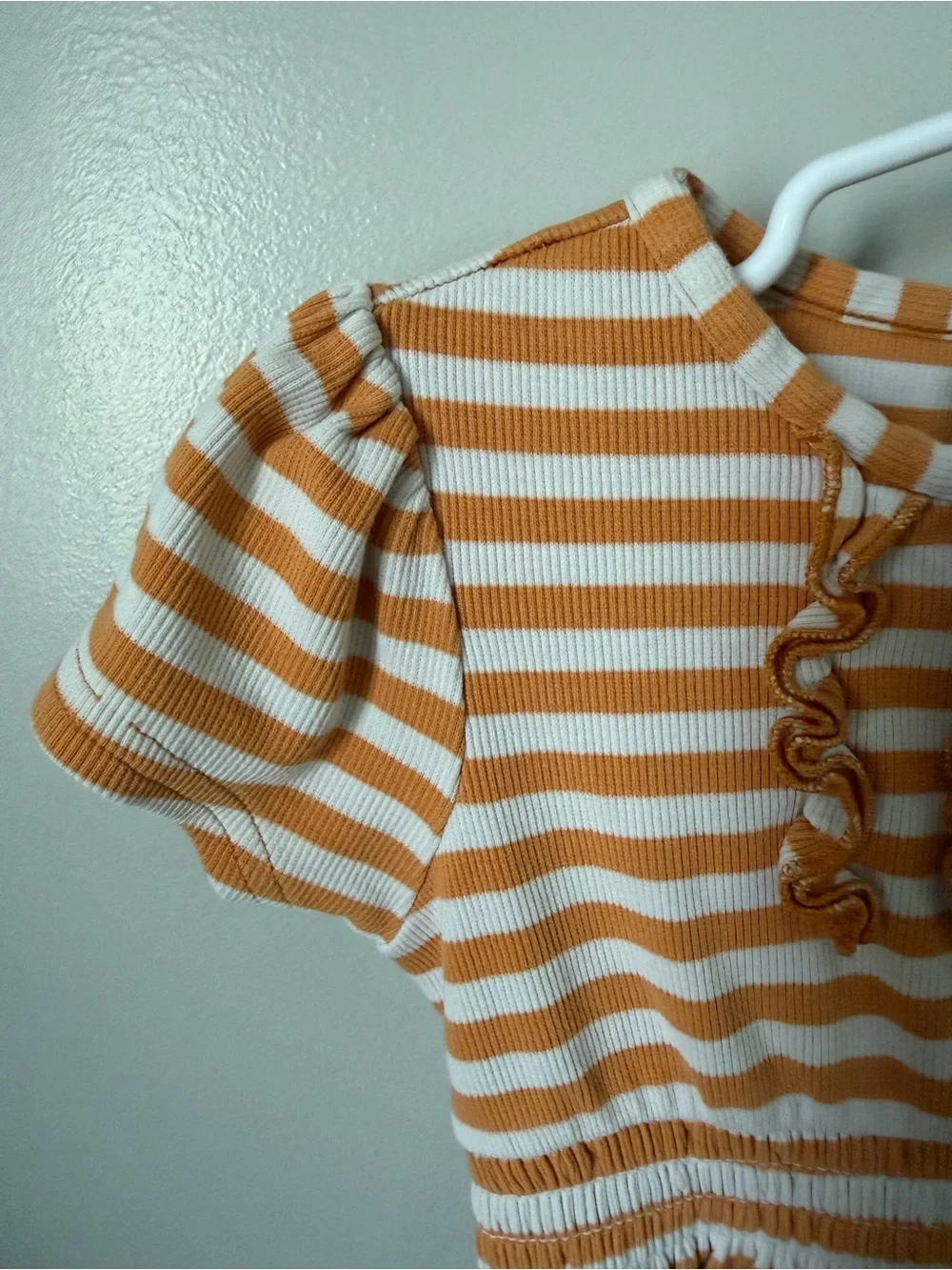 Matilda Jane Girls Size 2 Orange White Stripe Hello Lovely Knit Fit Flare Dress